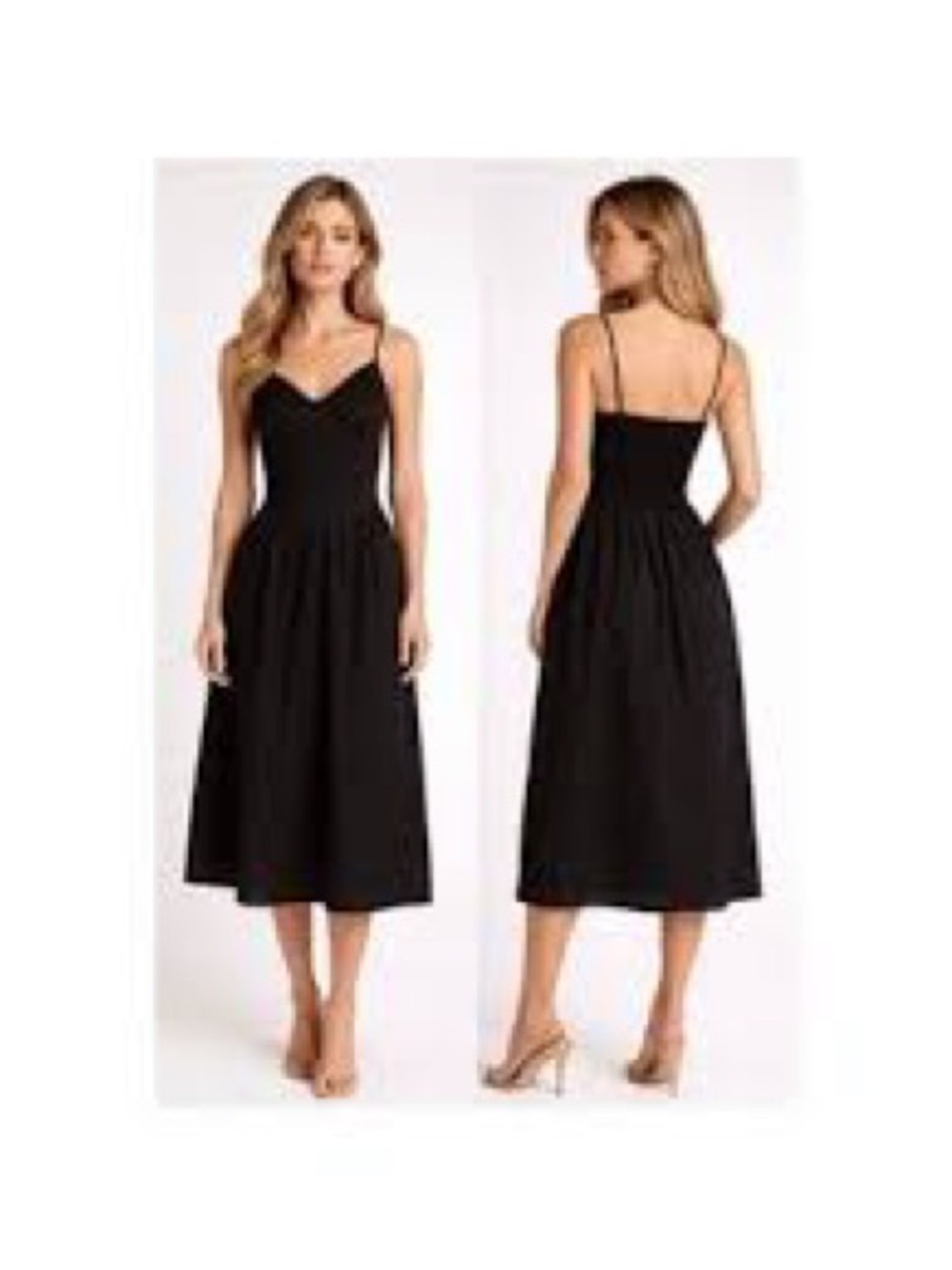 Christian Lacroix Black Spaghetti-Strap Midi Dress